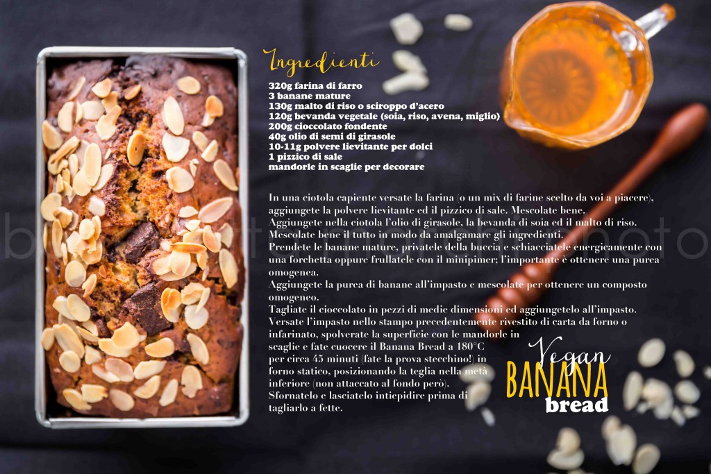 ricetta testo vegan banana bread al cioccolato
