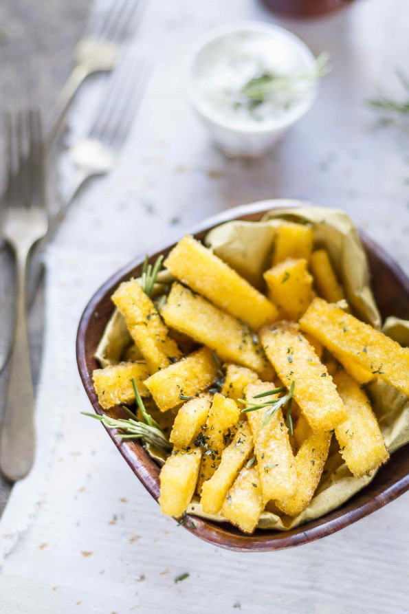 Chips di polenta fritta vegan glutenfree