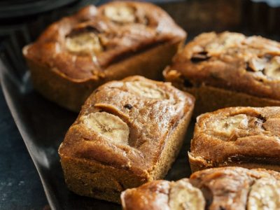 mini plumcakes di banane e cioccolato