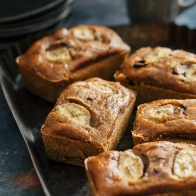 mini plumcakes di banane e cioccolato